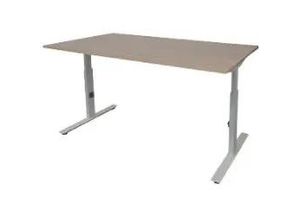 8719756006311 - Höhenverstellbar Sitz-Stehschreibtisch Rechteckig Kirsche Holz Aluminium T-Fuß 1200 x 800 x 855 mm