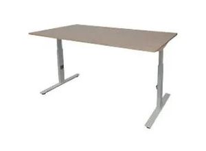 8719756006335 - Höhenverstellbar Sitz-Stehschreibtisch Rechteckig Kirsche Holz Aluminium T-Fuß 1600 x 800 mm