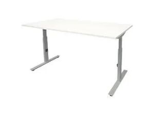 8719756006687 - Höhenverstellbar Sitz-Stehschreibtisch Rechteckig Holz Aluminium T-Fuß 1200 x 800 x 855 mm