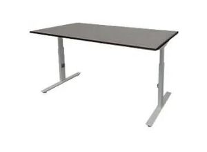 8719756006748 - Höhenverstellbar Sitz-Stehschreibtisch Rechteckig Eiche Holz Aluminium T-Fuß 1400 x 800 x 855 mm