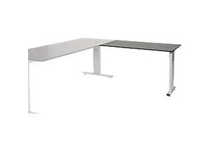 8719756007783 - Höhenverstellbar Schreibtisch-Erweiterung Rechteckig Eiche Holz Aluminium T-Fuß 1200 x 600 mm