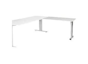 8719756007813 - Höhenverstellbar Schreibtisch-Erweiterung Rechteckig Holz Aluminium T-Fuß 1200 x 600 mm