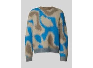 8719849914592 - Regular Fit Strickpullover aus Alpaka-Woll-Mix mit Motiv-Print