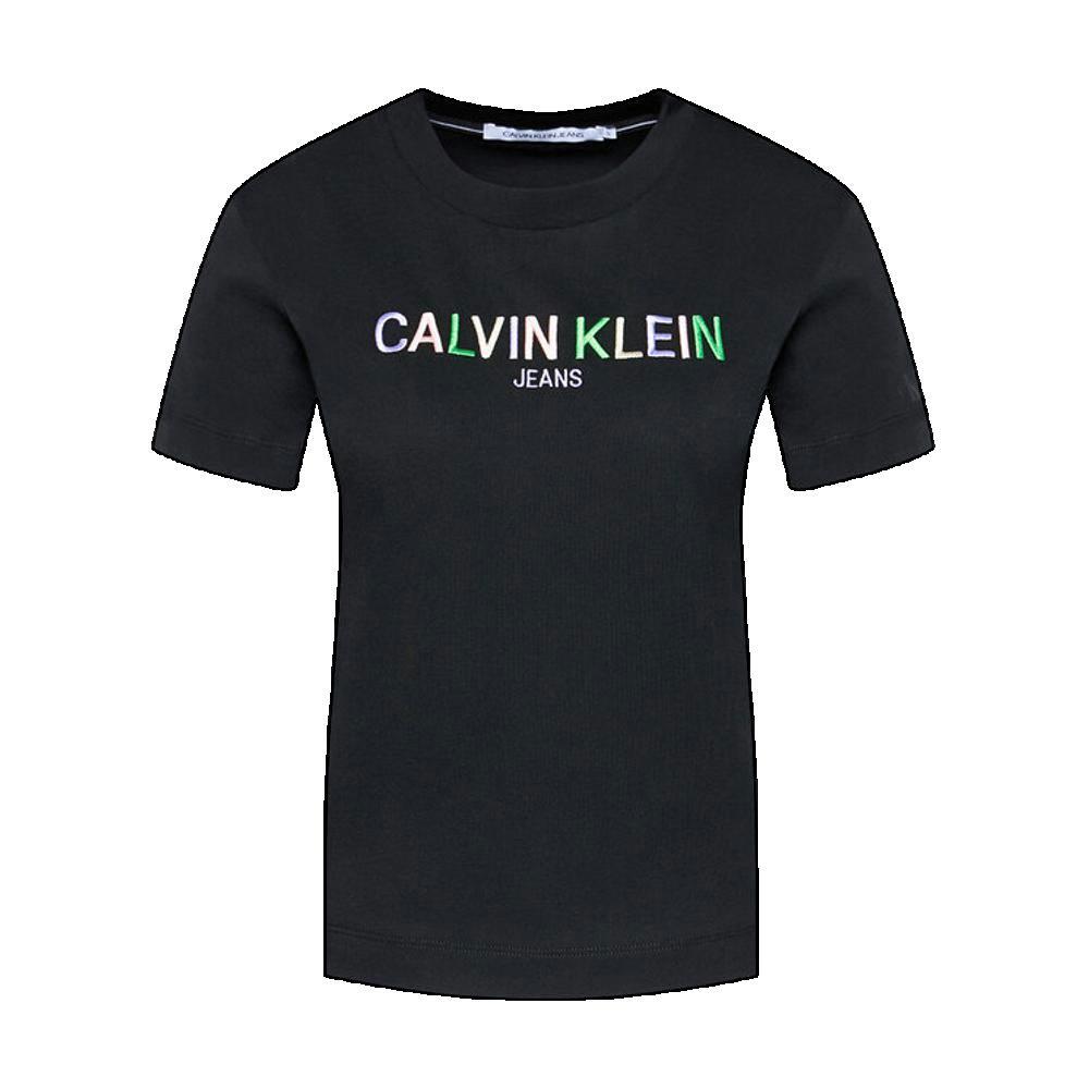 8719853587720 - Damen T-Shirt mit buntem Logo Calvin Klein