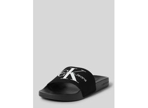 8719853827802 - Calvin Klein Jeans Badelatsche Slide Monogram Co in schwarz Sandalen für Herren