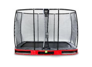 8719874705400 - Exit Toys - exit Elegant Premium Inground-Trampolin 214x366cm mit Deluxe Sicherheitsnetz - rot