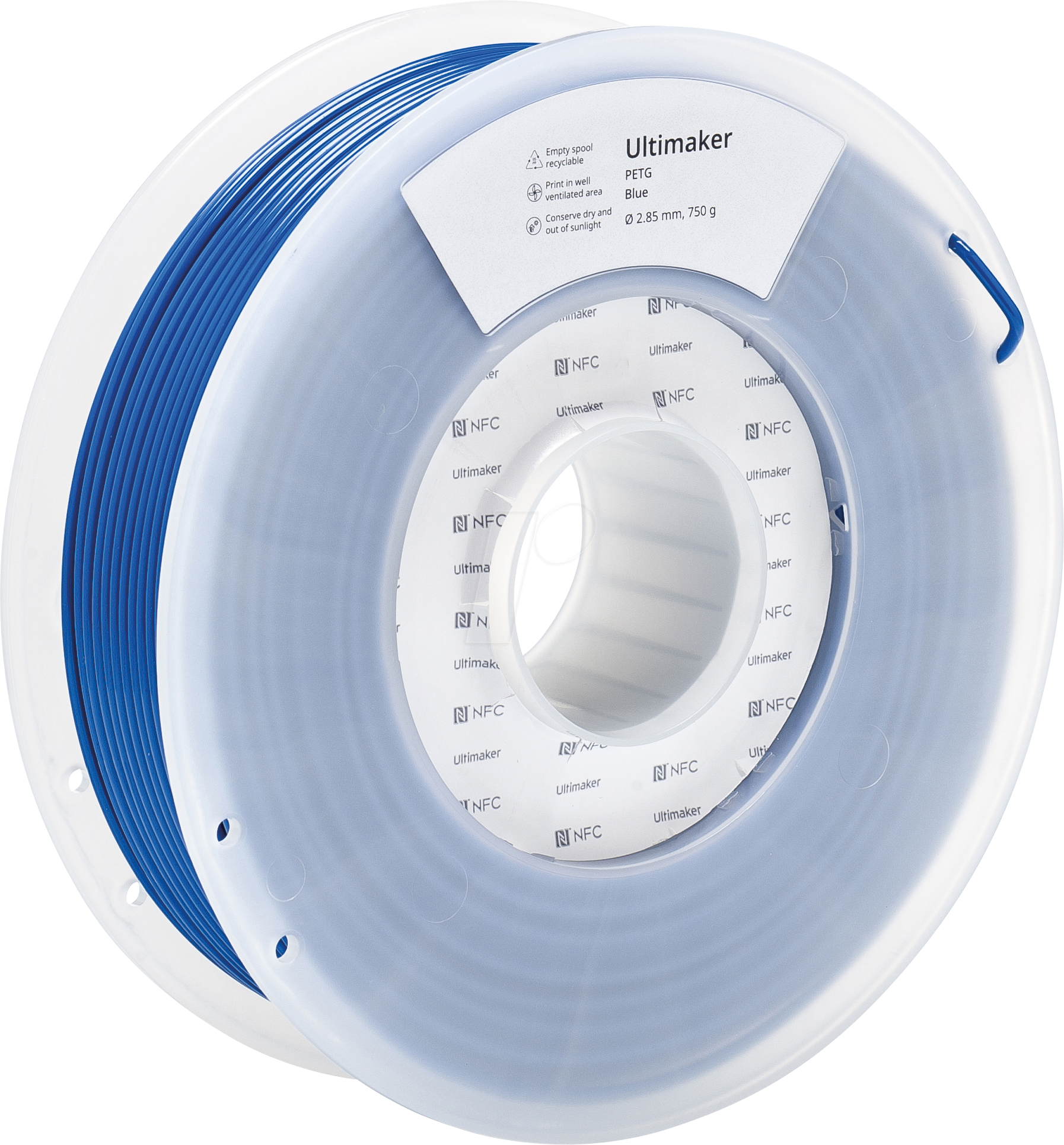 8719874983570 - UltiMaker 227333 Filament PETG chemisch beständig hitzebeständig 285 mm 750 g Blau 1 St