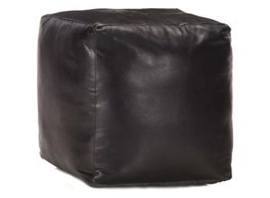 8719883562575 - Bonnevie - Pouf Schwarz 40 x 40 x 40 cm Echtes Ziegenleder vidaXL76522