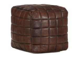 8719883562650 - Pouf Dunkelbraun 40 x 40 x 40 cm Echtes Ziegenleder Vidaxl