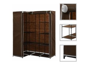 8719883564944 - Bonnevie - EckKleiderschrankAufbewahrungsschrank Braun 130 x 87 x 169 cm vidaXL