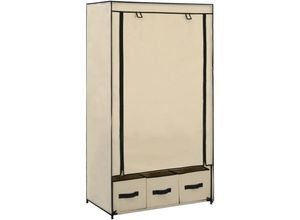 8719883565033 - Bonnevie - KleiderschrankAufbewahrungsschrank Creme 87 x 49 x 159 cm Stoff vidaXL