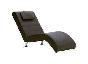 8719883568836 - Vidaxl - Chaiselongue mit Kissen Braun Kunstleder