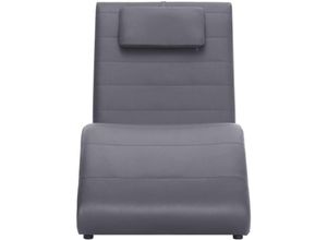 8719883568850 - Vidaxl - Chaiselongue mit Kissen Grau Kunstleder