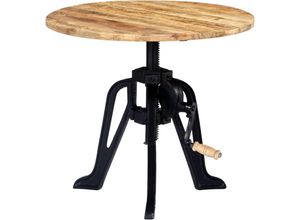 8719883570518 - Beistelltisch 60×(46-63) cm Massivholz Mango und Gusseisen vidaXL - Braun