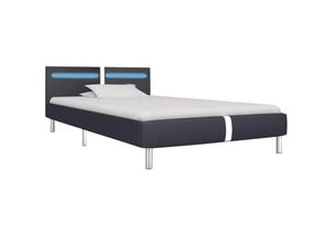 8719883581927 - BettgestellSchlafzimmerbett mit led Schwarz Kunstleder 90x200 cm vidaXL