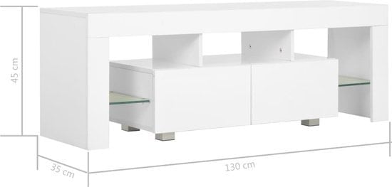 8719883592749 - vidaXL - TV - Möbel - mit - LED - Beleuchtung - 130x35x45 - cm - Hochglanz - weiß