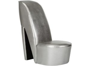 8719883593517 - Vidaxl - Stuhl in Stöckelschuh-Form Silbern Kunstleder 695865 8719883593517 - Vidaxl - Stuhl in Stöckelschuh-Form Silbern Kunstleder 695865