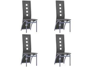 8719883599090 - Bonnevie - Esszimmerstühle 4 Stk Küchenstuhl Grau Kunstleder vidaXL