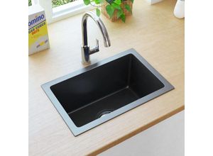 8719883603322 - Bonnevie - Handgefertigte Küchenspüle Schwarz Edelstahl vidaXL827948