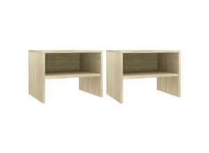 8719883672311 - Bonnevie - 2er-Set NachttischeBeistelltische Sonoma-Eiche 40x30x30 cm Holzwerkstoff vidaXL