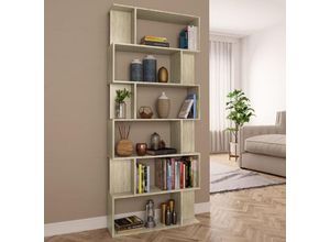 8719883672540 - Bonnevie - Bücherregal RaumteilerBücherschrank Sonoma-Eiche 80x24x192 cm Holzwerkstoff vidaXL