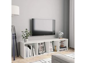 8719883674223 - Bonnevie - Bücherregal TV-SchrankTV-Möbel Weiß 143×30×36 cm vidaXL