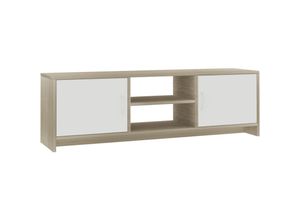 8719883674452 - Vidaxl - TV-Schrank Weiß Sonoma-Eiche 120x30x375 cm Holzwerkstoff