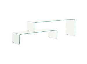 8719883691473 - Vidaxl - 2-tlg Couchtisch-Set 90x30x20 110x30x40 cm Hartglas Transparent