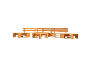 8719883709666 - Bonnevie - 6-tlg Garten-Lounge-SetGartenmöbel-Set aus Paletten Holz Honigbraun vidaXL