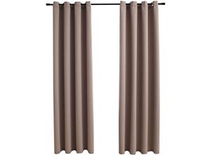 8719883720111 - Bonnevie - 2er-Set VerdunkelungsvorhängeVerdunkelung Gardinen mit Metallösen Taupe 140x245cm vidaXL