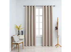 8719883720180 - Bonnevie - 2er-Set VerdunkelungsvorhängeVerdunkelung Gardinen mit Metallösen Beige 140x225 cm vidaXL