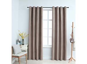 8719883720524 - Bonnevie - 2er-Set VerdunkelungsvorhängeVerdunkelung Gardinen mit Metallösen Taupe 140x225 cm vidaXL