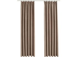 8719883720555 - Bonnevie - 2er-Set VerdunkelungsvorhängeVerdunkelung Gardinen mit Haken Taupe 140x225 cm vidaXL