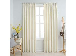 8719883720920 - Bonnevie - 2er-Set VerdunkelungsvorhängeVerdunkelung Gardinen mit Haken Samt Creme 140x225cm vidaXL
