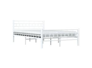 8719883729725 - BettgestellSchlafzimmerbett Weiß Metall 120x200 cm vidaXL