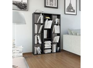 8719883738390 - Raumteiler Bücherregal，Standregal Schwarz 100x24x140 cm Holzwerkstoff vidaXL