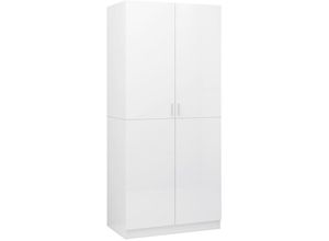 8719883740331 - Kleiderschrank Hochglanz-Weiß 90x52x200 cm Holzwerkstoff vidaXL - Weiß