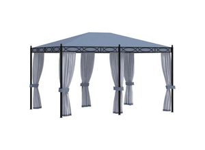 8719883745732 - vidaXL Partyzelt Pavillon mit Mückennetze 3x4 m Anthrazit Stahl