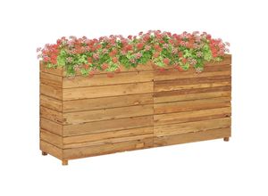 8719883760766 - Hochbeet，Blumenkasten 150x40x72 cm Massivholz Teak und Stahl vidaXL