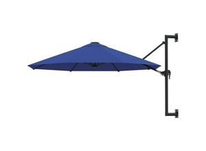 8719883763095 - Bonnevie - SonnenschirmGartenschirm Wandmontage mit Metallmast 300 cm Blau vidaXL