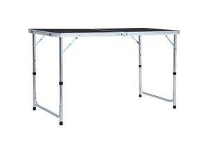 8719883767970 - Bonnevie - Klappbarer Campingtisch Grau Aluminium 120 x 60 cm vidaXL525815