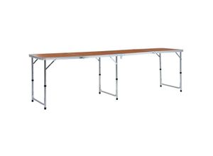 8719883768007 - Bonnevie - Klappbarer Campingtisch Aluminium 240 x 60 cm vidaXL929425