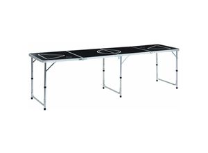 8719883768120 - Bonnevie - Klappbarer Bier-Pong-Tisch 240 cm Schwarz vidaXL380209