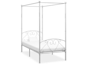 8719883783420 - Himmelbett-Gestell Weiß Metall 90 x 200 cm vidaXL796691