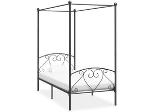 8719883783574 - Himmelbett-Gestell Grau Metall 100 x 200 cm vidaXL401526