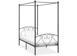 8719883783581 - Bonnevie - Himmelbett-Gestell Grau Metall 120 x 200 cm vidaXL256011