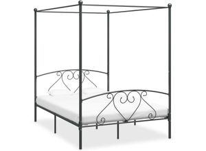 8719883783604 - Himmelbett-Gestell Grau Metall 160 x 200 cm vidaXL433434