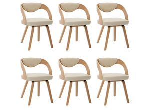 8719883784410 - Vidaxl - Esszimmerstühle 6 Stk Creme Bugholz und Kunstleder
