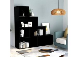 8719883786070 - Bonnevie - Bücherregal RaumteilerBücherschrank Schwarz 155x24x160 cm Holzwerkstoff vidaXL