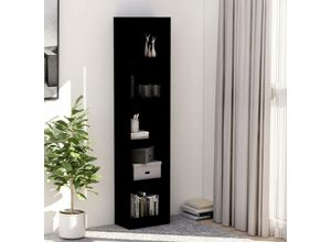 8719883787510 - Bonnevie - BücherregalStandregal 5 Fächer Schwarz 40x24x175 cm Holzwerkstoff vidaXL